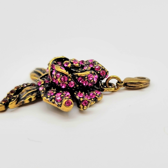 SOLD- Heidi Daus VINTAGE Swarovski Crystal Rose Charm with Lobster Claw - Picture 5 of 8